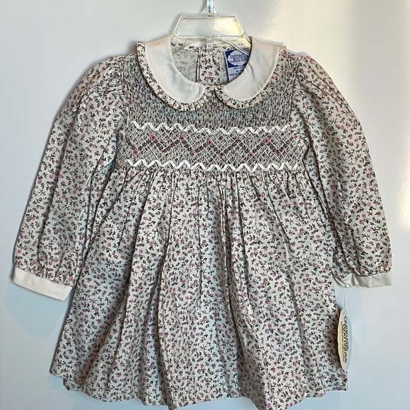 NWT Carriage Boutique floral smocked Dress 24m